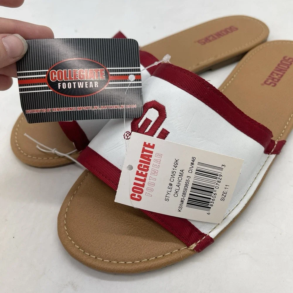 University of Oklahoma Sooners Slides Womens 12 Mens 11 Sandals Sports